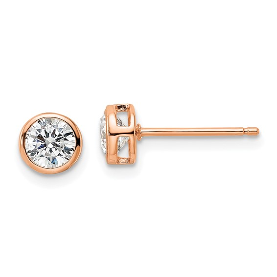 Sterling Silver Rose Gold Stud Silver Earrings