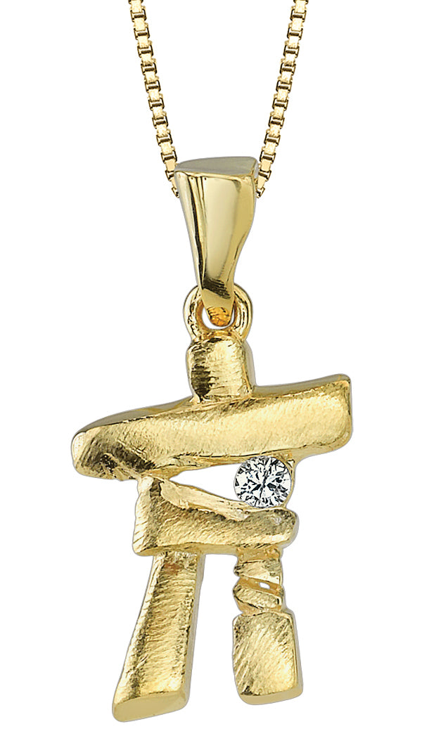 10K Yellow Gold Diamond Pendant 0.04CTW.