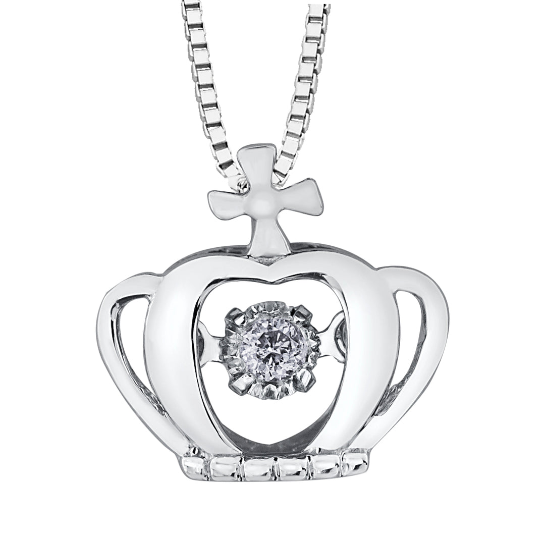 10K White Gold Diamond Pendant 0.02CTW.