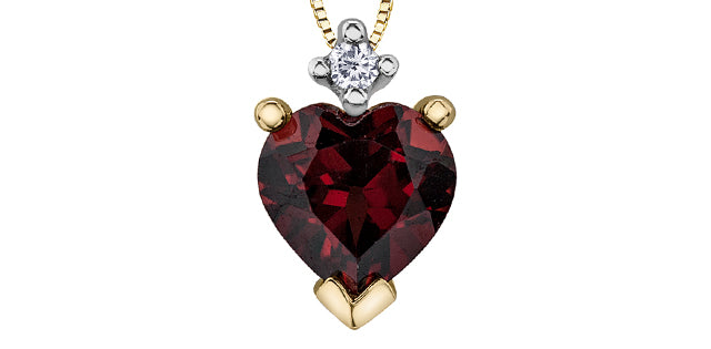 10K Yellow Gold Heart Gemstone Pendant CTW.