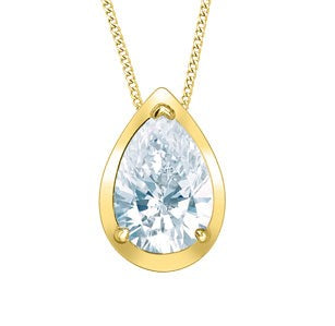 10K Yellow Gold Drop Diamond Pendant 0.50CTW.