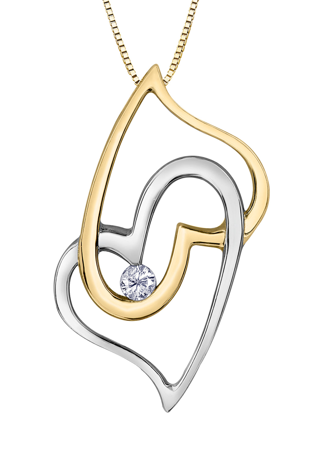 10K Two Tone Diamond Pendant CTW.