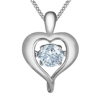 10K White Gold Heart Diamond Pendant 0.25CTW.