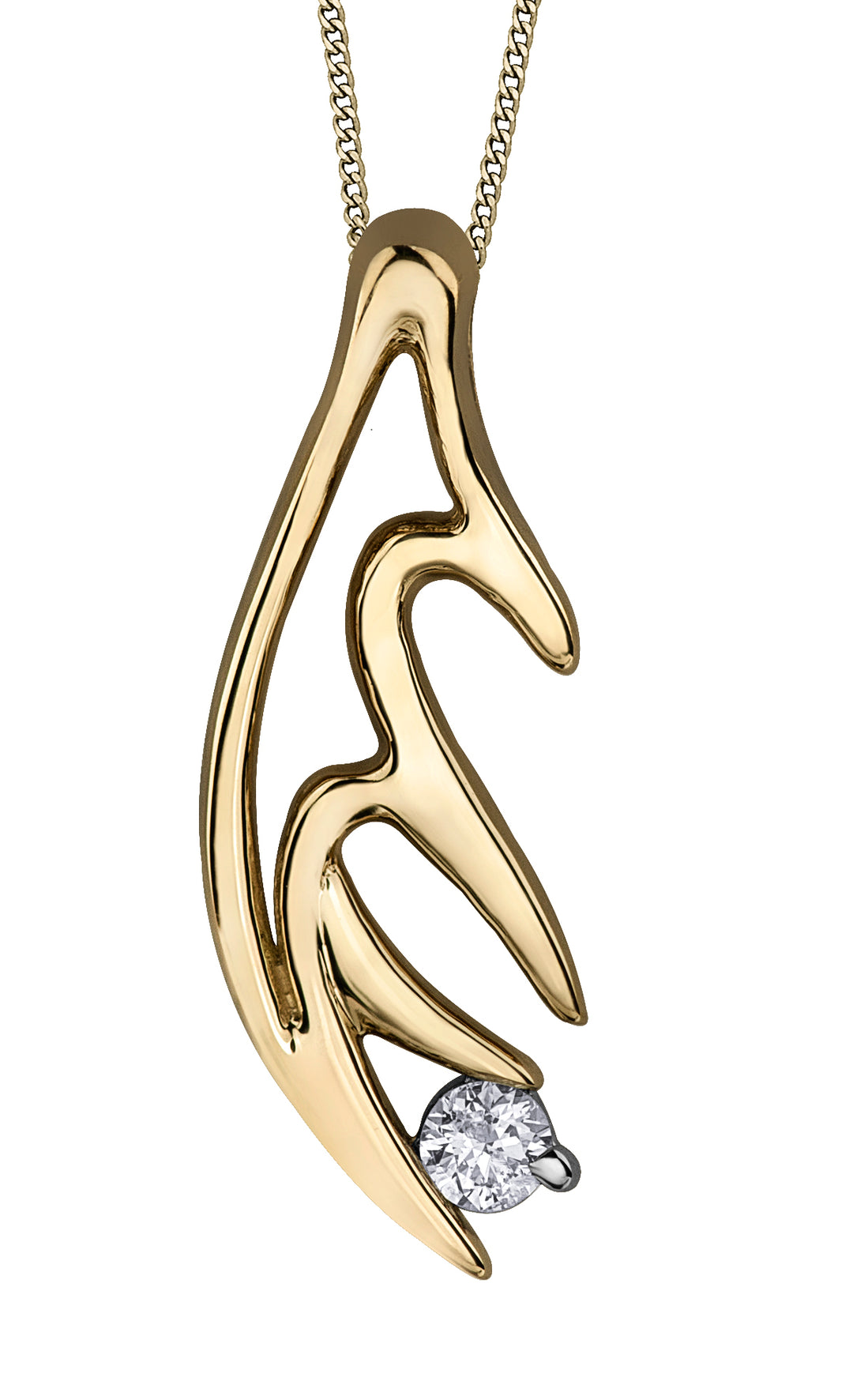 10K Yellow Gold Diamond Pendant 0.04CTW.