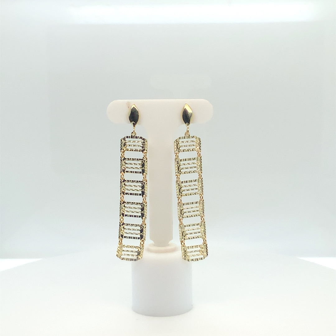 14K Yellow Gold Drop Gold Earrings