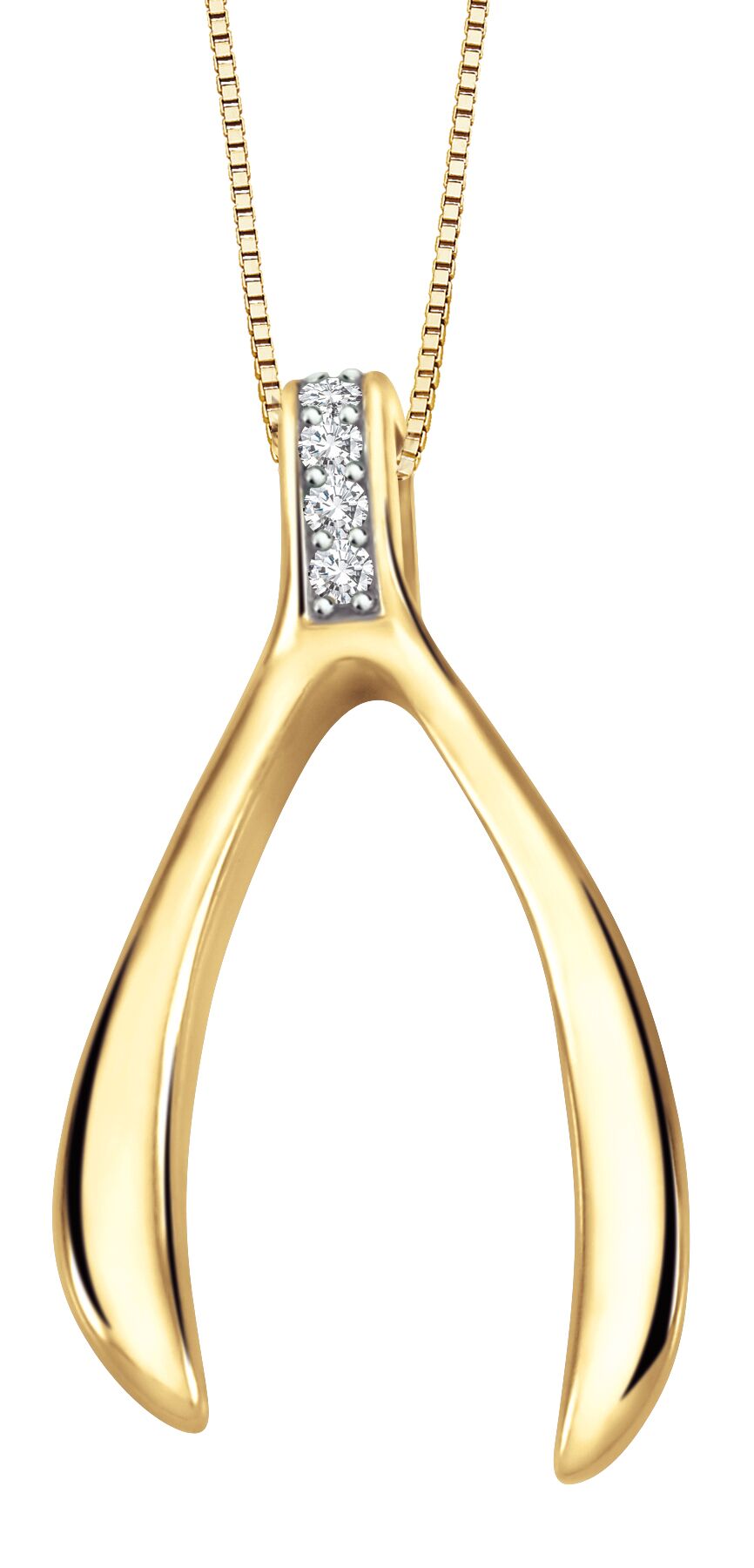 10K Yellow Gold Diamond Pendant 0.02CTW.