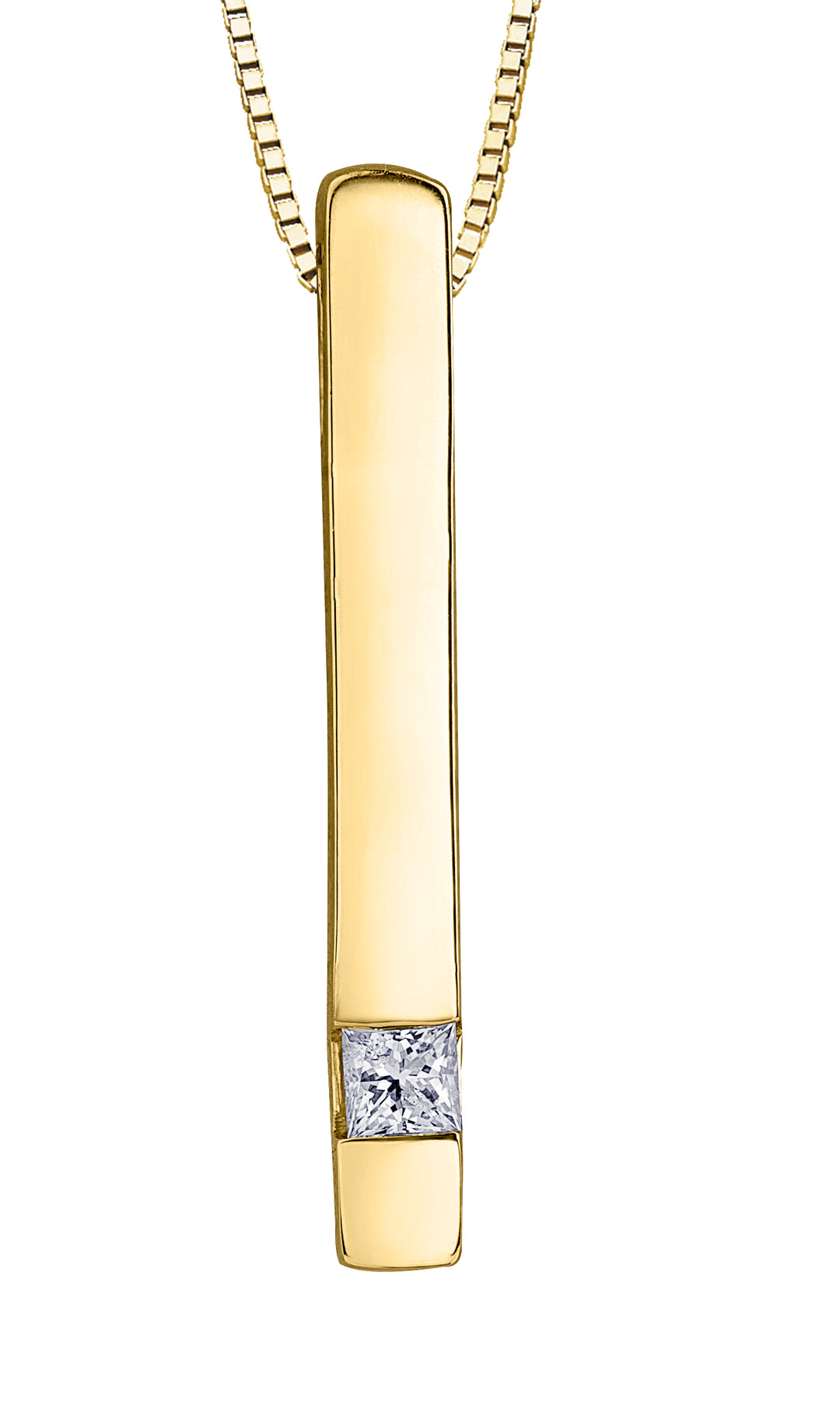 10K Yellow Gold Drop Diamond Pendant 0.075CTW.