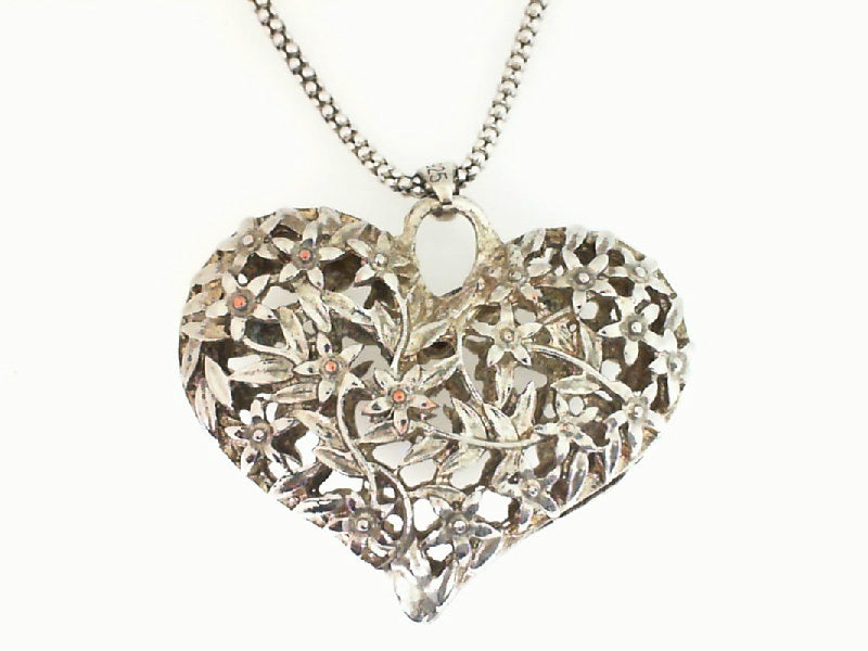 Sterling Silver White Gold Heart, Weight Grams, Silver Pendant