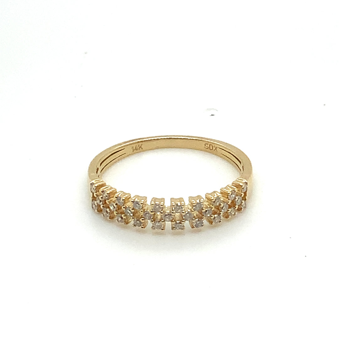 Women's 14K Yellow Gold 0.25 Rose Cut Diamond Wedding Band