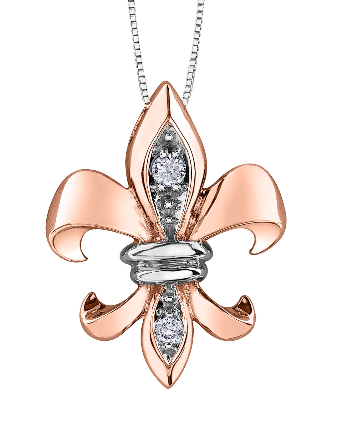 10K Rose Gold Diamond Pendant 0.05CTW.