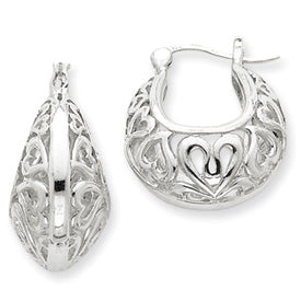 Sterling Silver Half Hoop Silver Earrings
