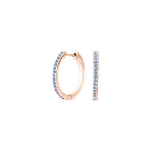 Sterling Silver Rose Gold Medium Hoop Silver Earrings