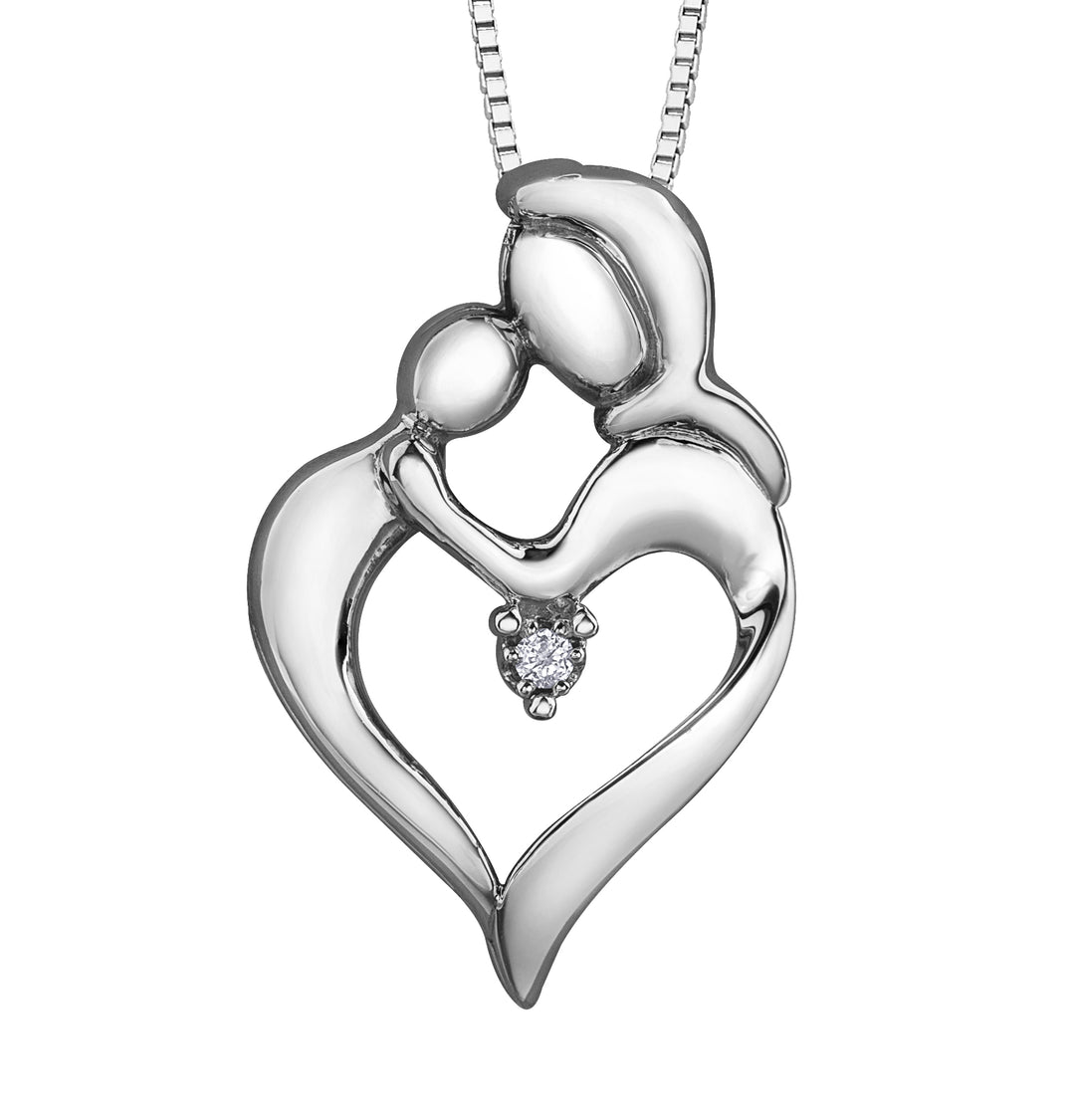 Sterling Silver Diamond Pendant 0.01CTW.