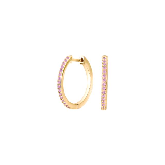 Sterling Silver Yellow Gold Medium Hoop Silver Earrings