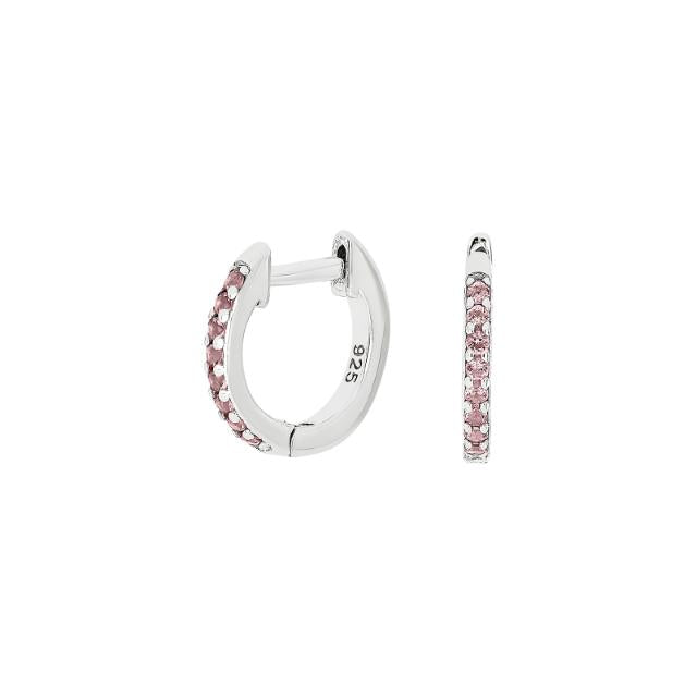 Sterling Silver White Gold Small Hoop Silver Earrings