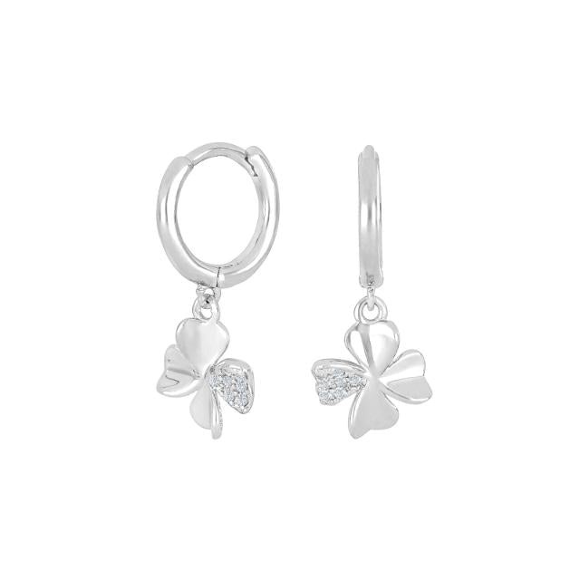 Sterling Silver White Gold Drop Silver Earrings