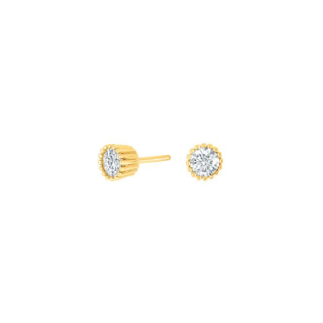Sterling Silver Yellow Gold Stud Silver Earrings