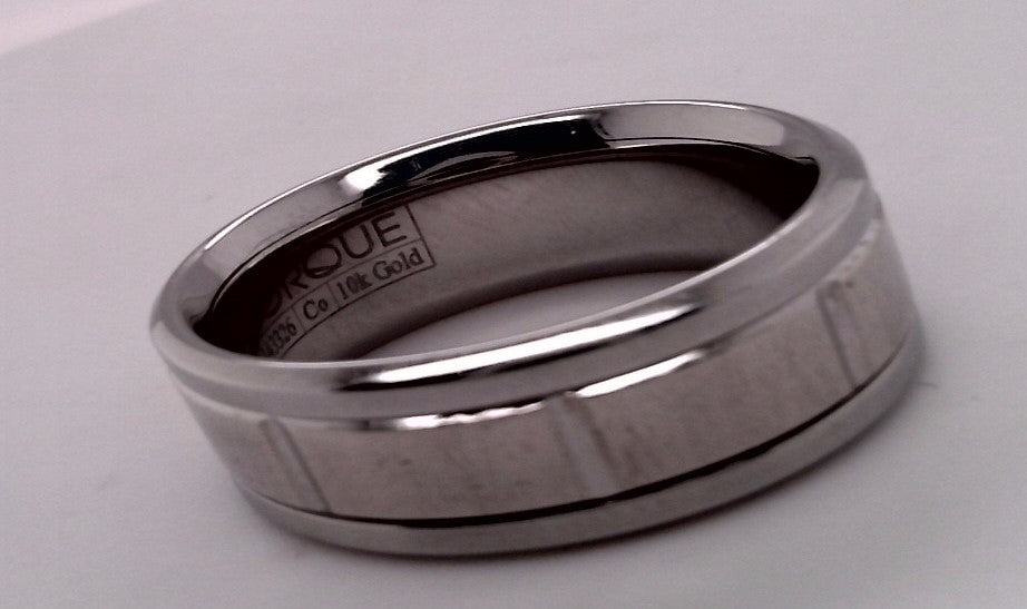 Men's Cobalt/10K White Gold Comfort Fit Size 9.5 Wedding Band