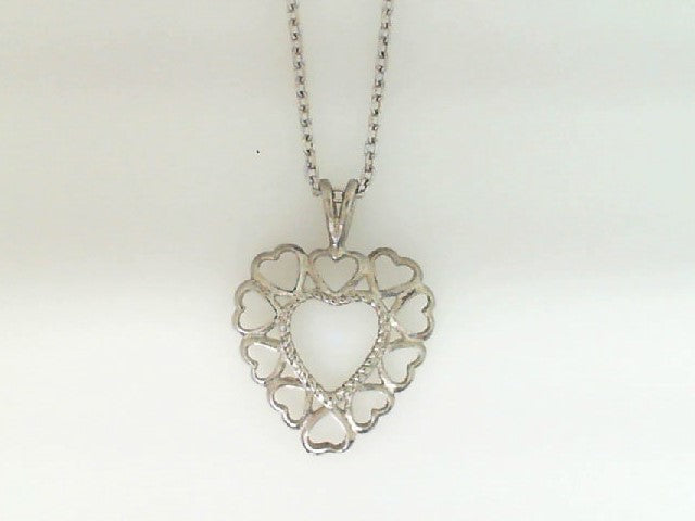 Sterling Silver White Gold Heart, Weight Grams, Silver Pendant