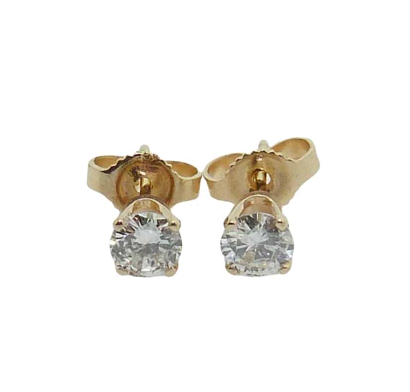14K Yellow Gold Stud Diamond Earrings 0.50CTW.