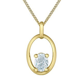 10K Yellow Gold Drop Diamond Pendant 0.30CTW.