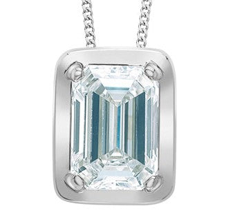 10K White Gold Princess Di Diamond Pendant 0.50CTW.