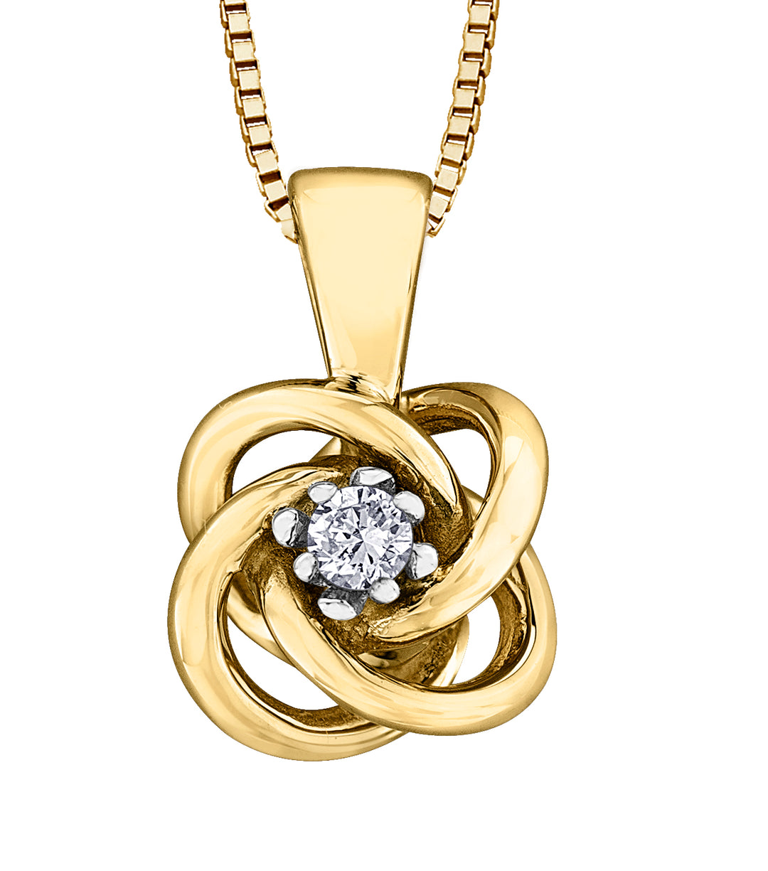 10K Yellow Gold Diamond Pendant 0.04CTW.