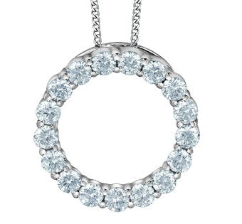 10K White Gold Diamond Pendant 0.50CTW.