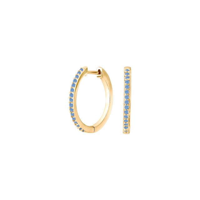 Sterling Silver Yellow Gold Medium Hoop Silver Earrings