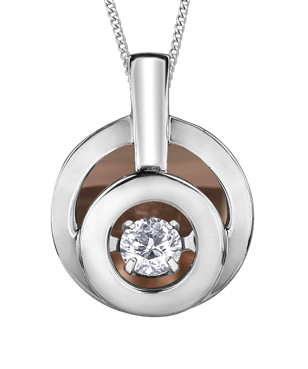 10K White Gold Diamond Pendant 0.10CTW.