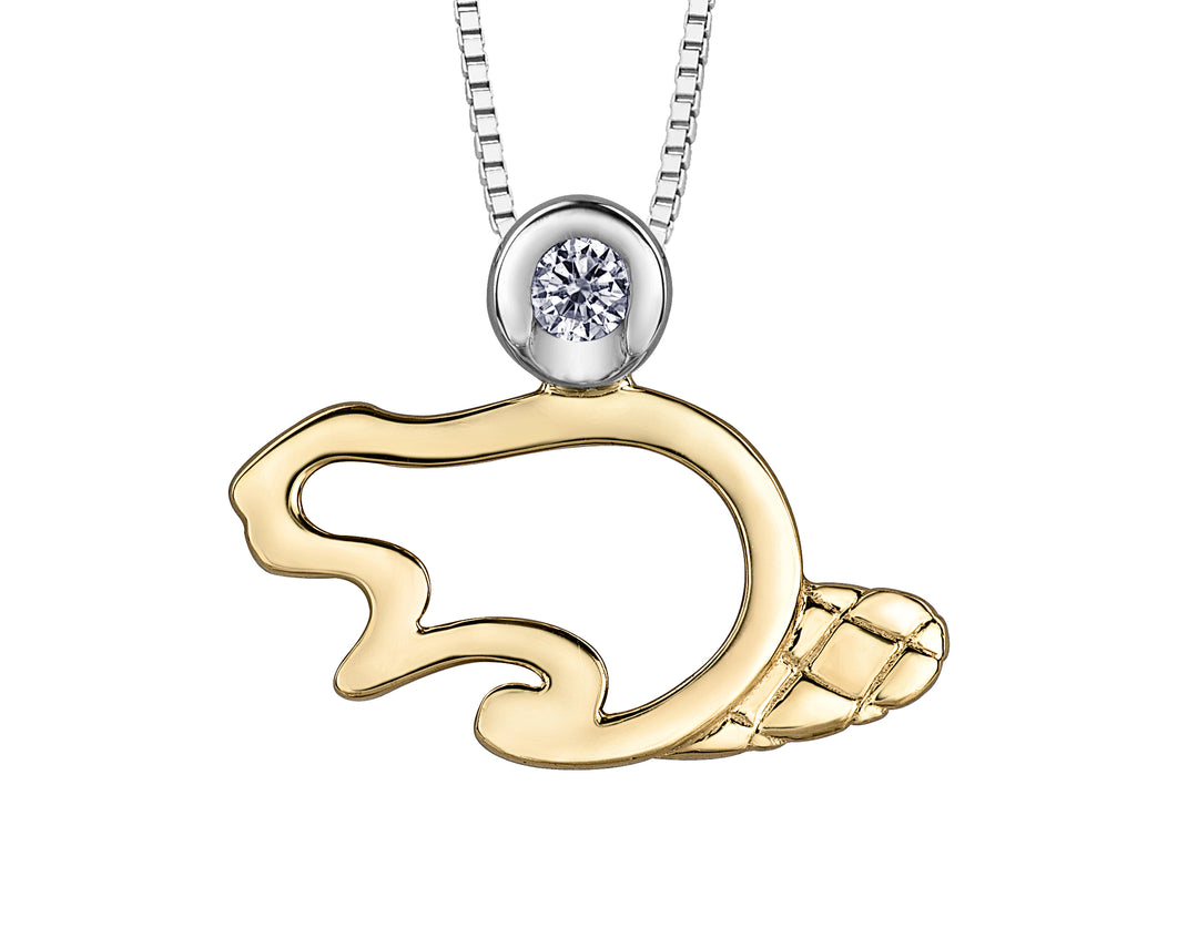 10K Yellow Gold Diamond Pendant 0.05CTW.