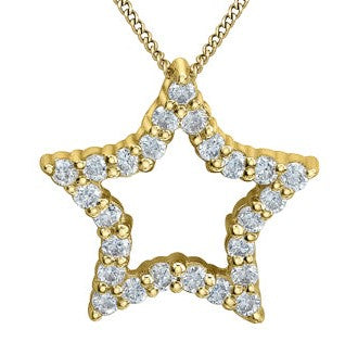 10K Yellow Gold Diamond Pendant 0.25CTW.