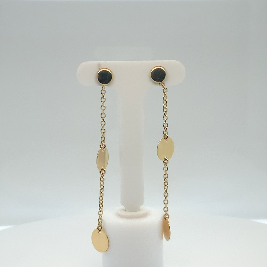14K Yellow Gold Drop Gold Earrings
