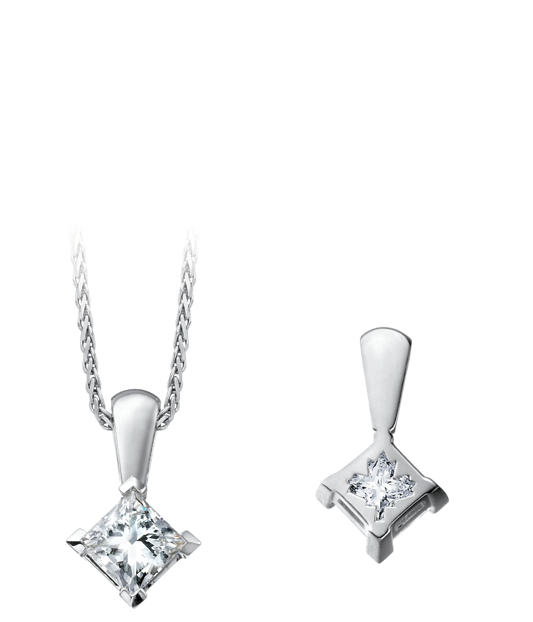 10K White Gold Diamond Pendant 0.12CTW.