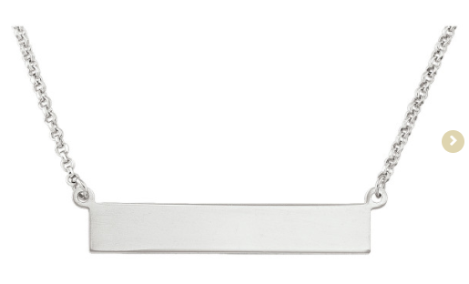 Sterling Silver White Gold Bar, Weight Grams, Silver Pendant