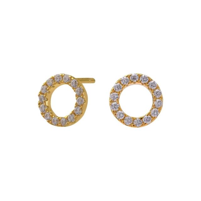 Sterling Silver Yellow Gold Stud Silver Earrings