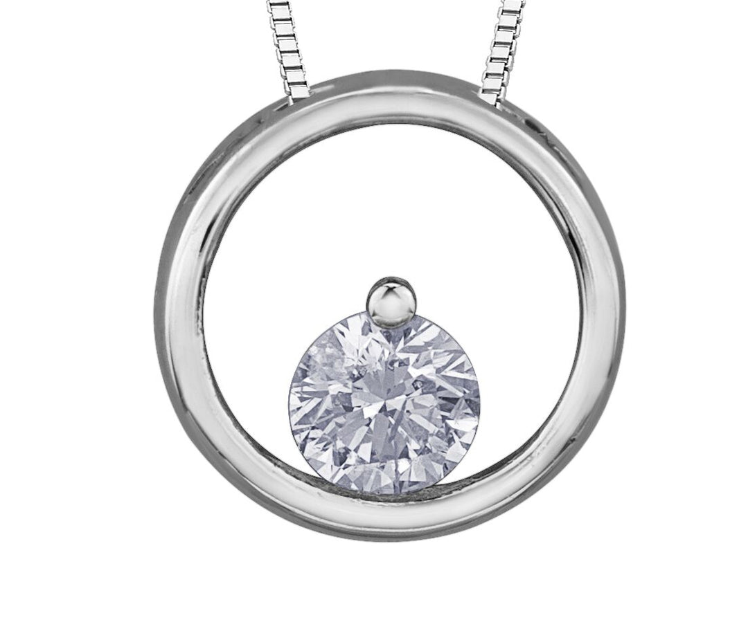 10K White Gold Diamond Pendant 0.075CTW.