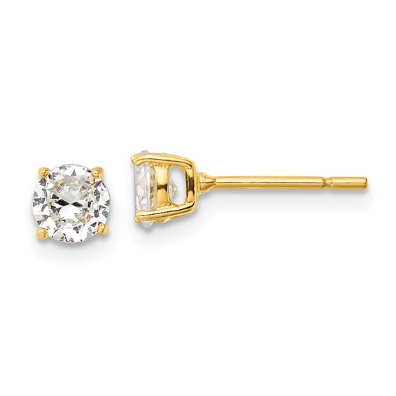 Sterling Silver Yellow Gold Stud Silver Earrings