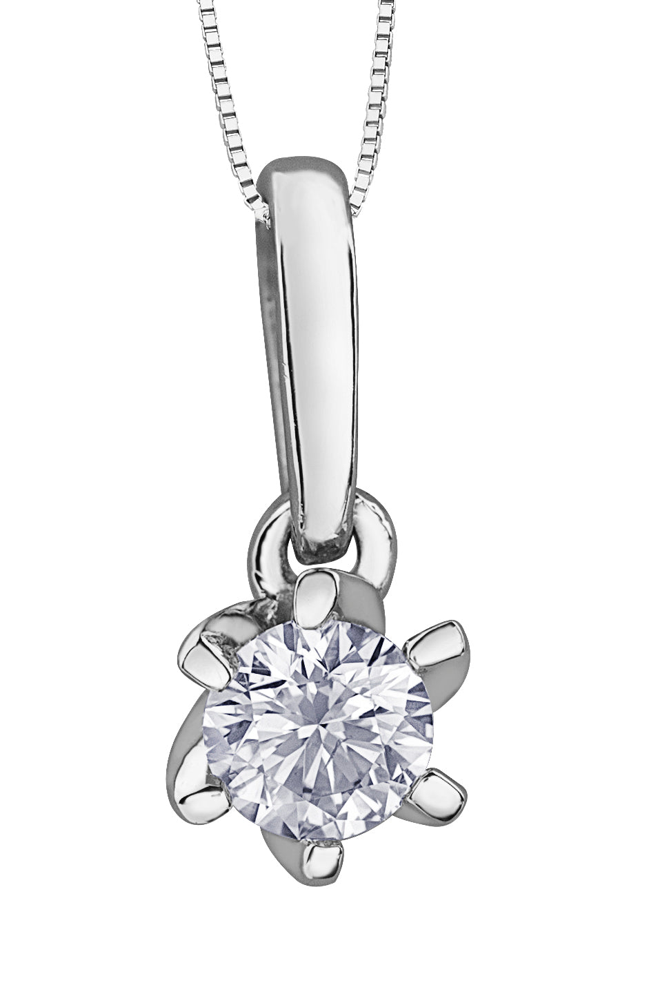 10K White Gold Diamond Pendant 0.15CTW.