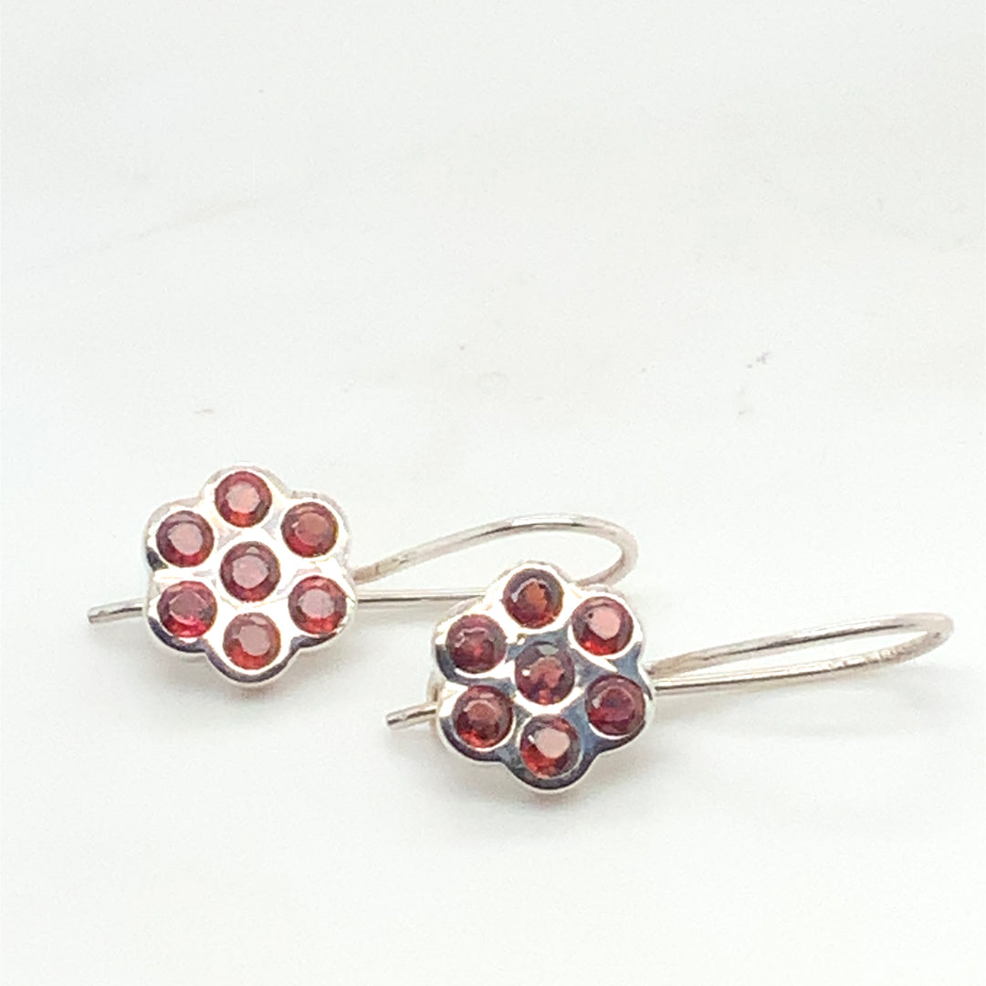 Sterling Silver Drop Gemstone Earrings CTW.