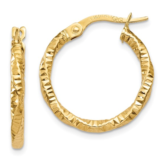 10K Yellow Gold Medium Hoop Gold Earrings
