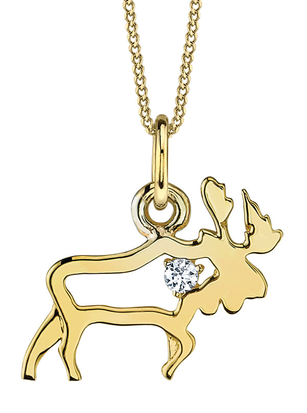 10K Yellow Gold Diamond Pendant 0.02CTW.