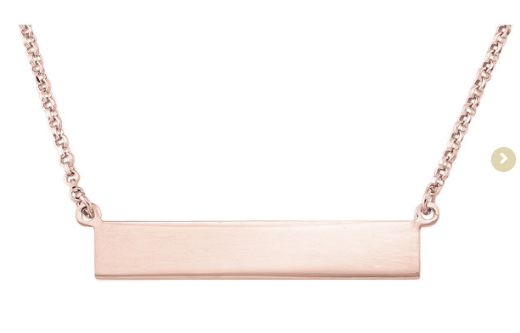 Sterling Silver Rose Gold Bar, Weight Grams, Silver Pendant