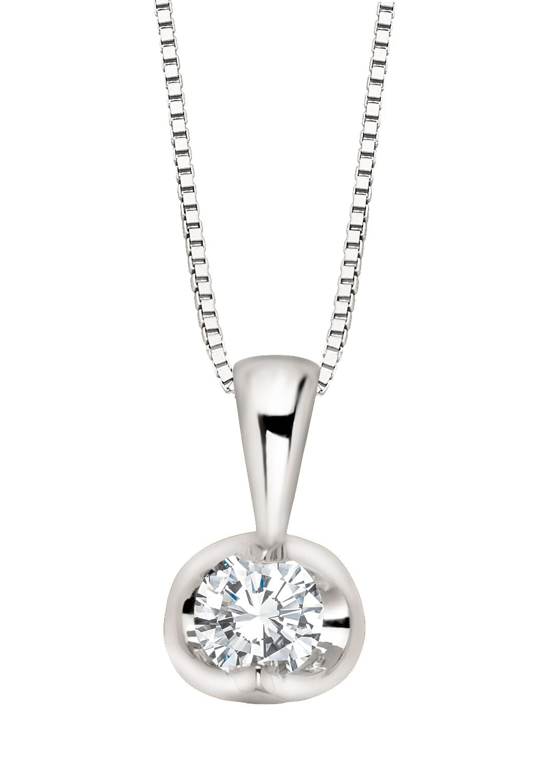 10K White Gold Diamond Pendant 0.04CTW.