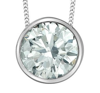 10K White Gold Drop Diamond Pendant 0.50CTW.