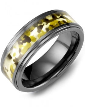 Men's black ceramic Size Wedding Band