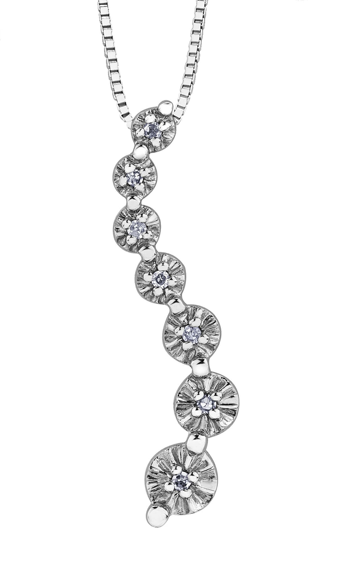 10K Yellow Gold Journey Diamond Pendant 0.04CTW.