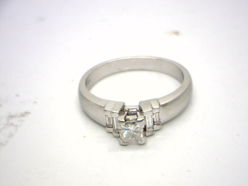 Platinum White Gold 0.40 Princess Cut Solitaire Diamond Engagement Ring