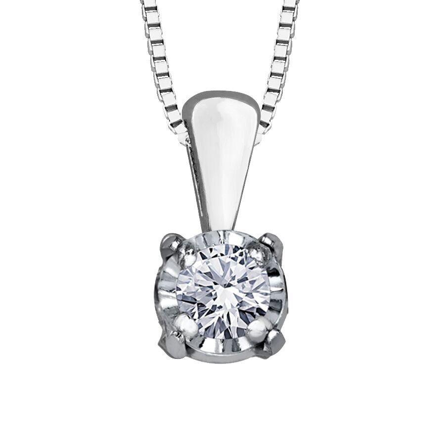 10K White Gold Diamond Pendant CTW.