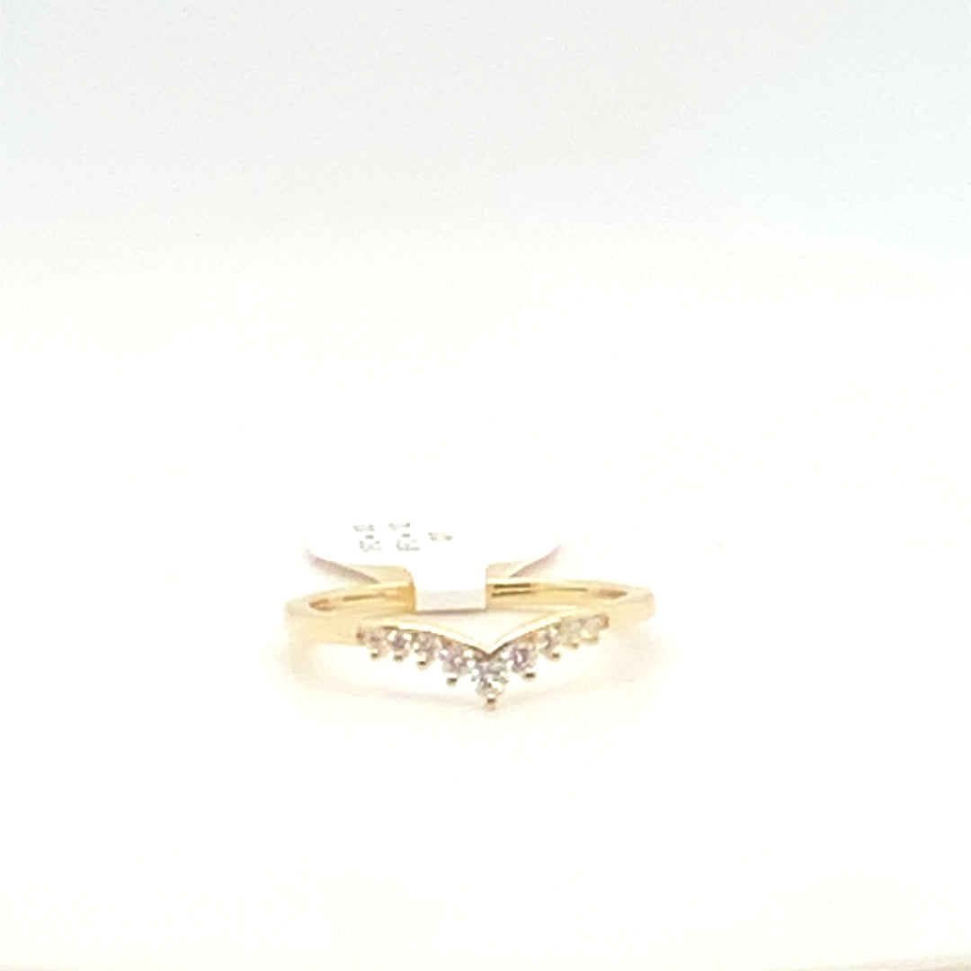 Women's 10K Yellow Gold 0.03 Round Brilliant Cut Size 6.5 , Fashion Ring